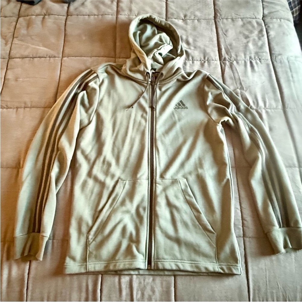 Adidas Men's Olive Zip-Up Hoodie